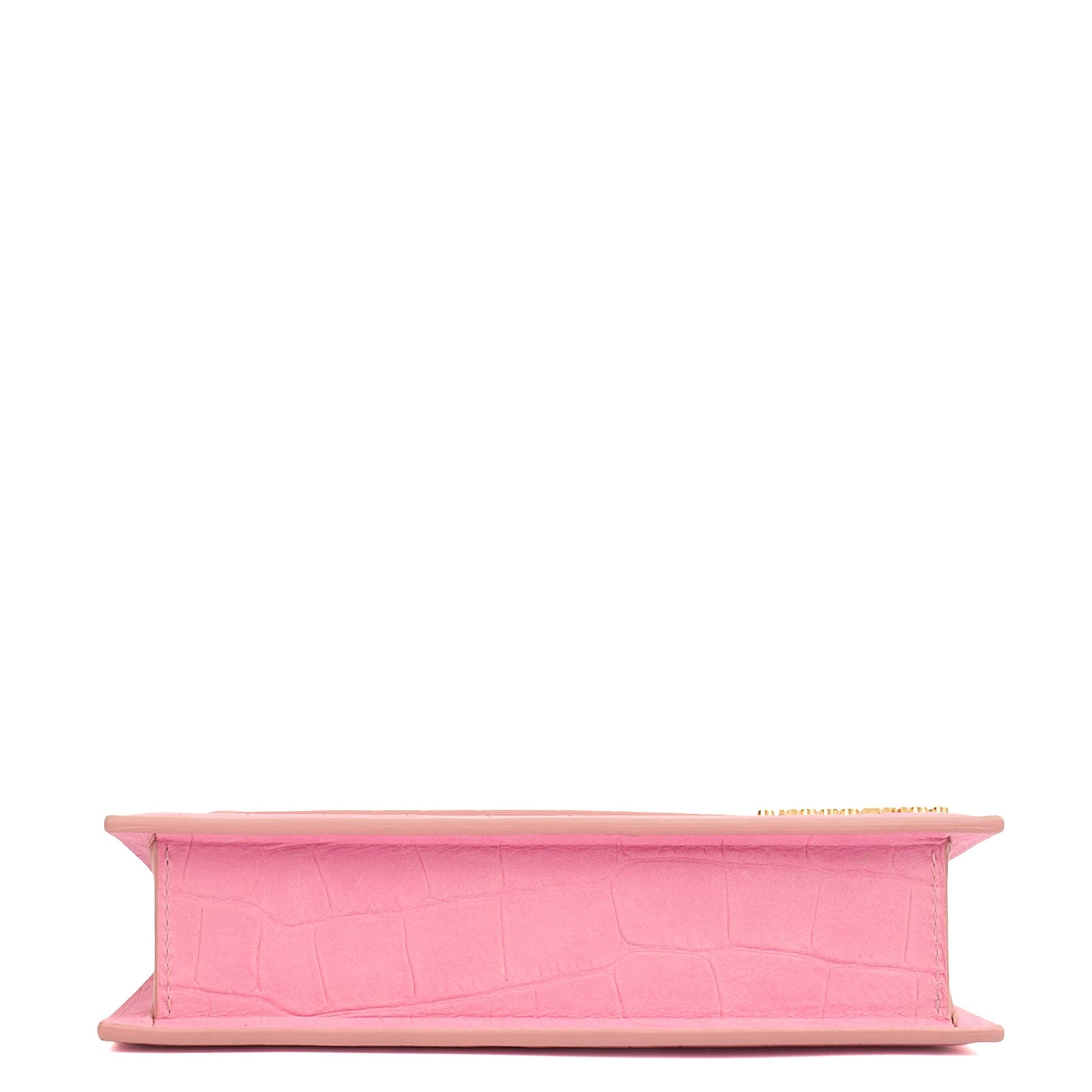 Jacquemus Top Handle Le Chiquito Long in Pink, Leather — Detail View