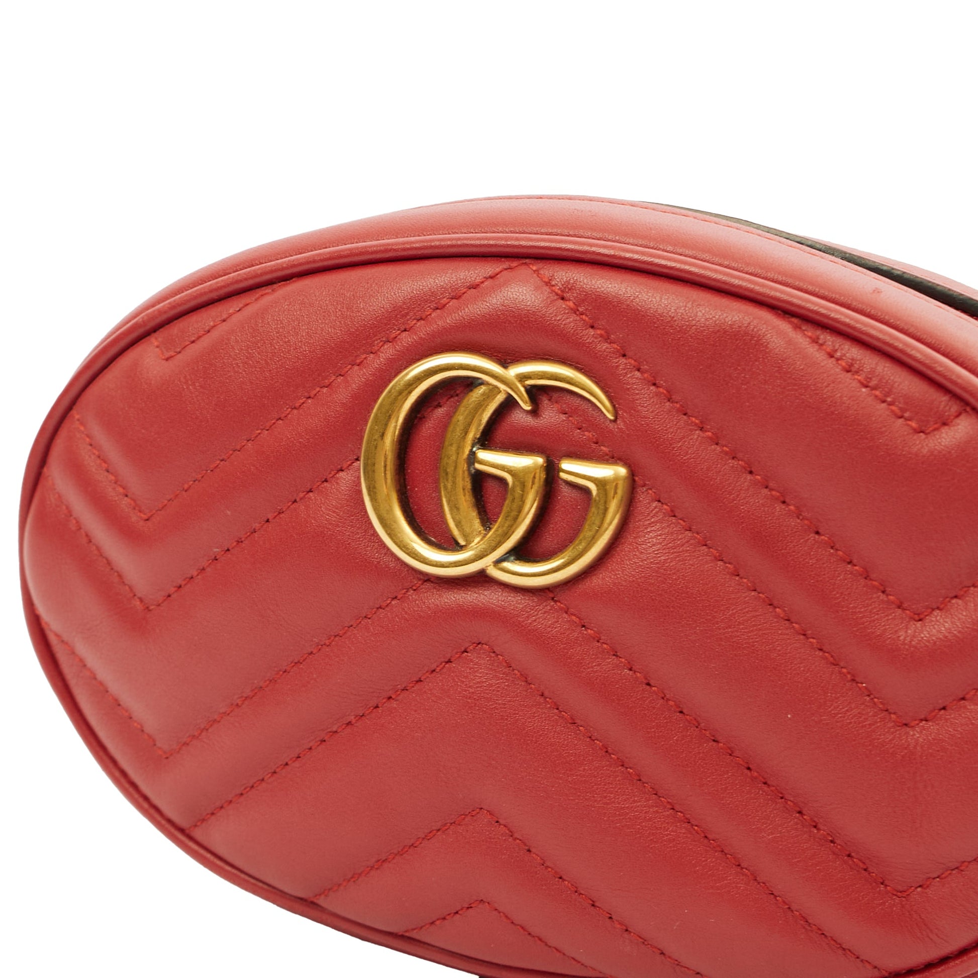 Gucci Cross Body Marmont Belt Bag in Red, Leather — Alternate View 12