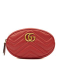 Gucci Cross Body Marmont Belt Bag in Red, Leather — Front View