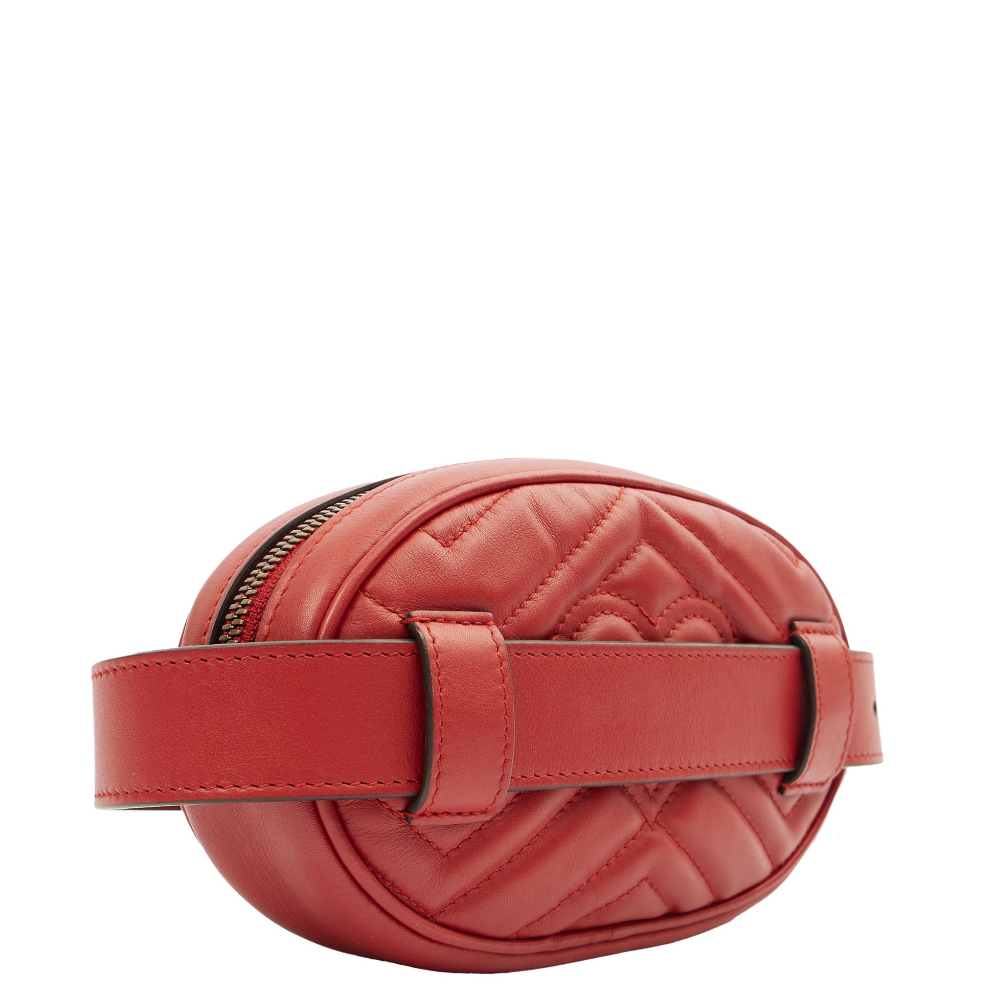 Gucci Cross Body Marmont Belt Bag in Red, Leather — Alternate View 8