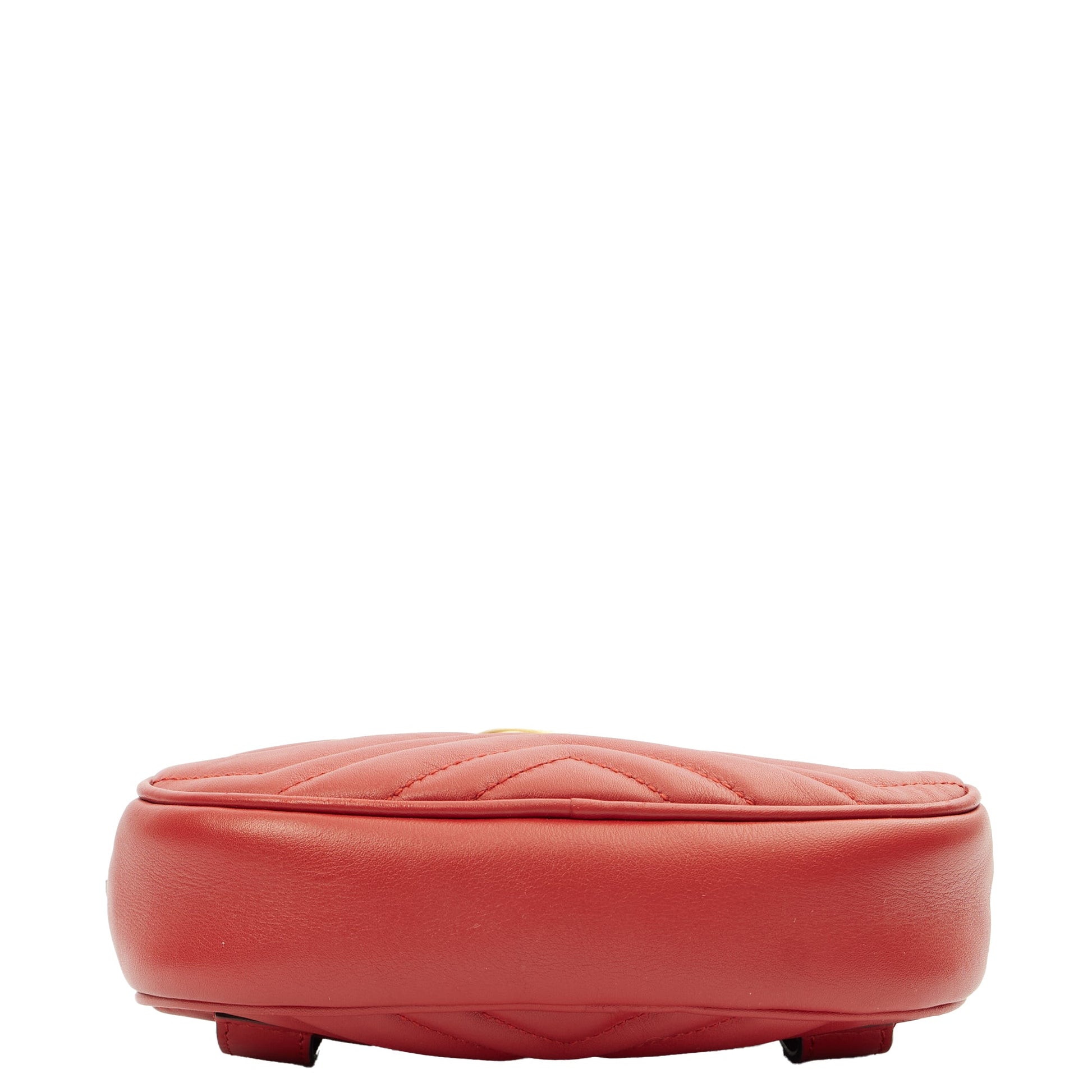 Gucci Cross Body Marmont Belt Bag in Red, Leather — Top View