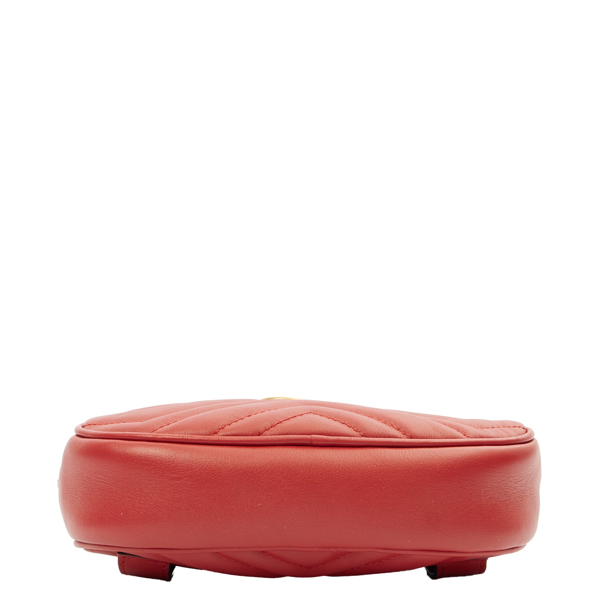 Gucci Cross Body Marmont Belt Bag in Red, Leather — Top View