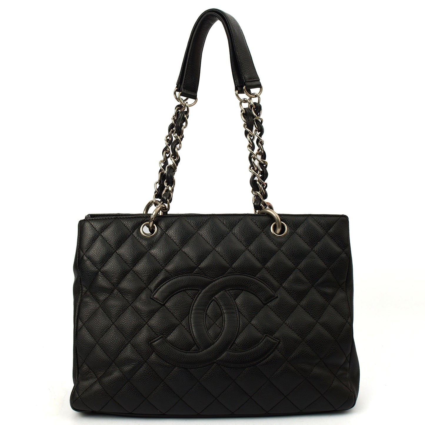 Chanel Tote Grand Shopping Tote in Black, Caviar Leather — Alternate View 9