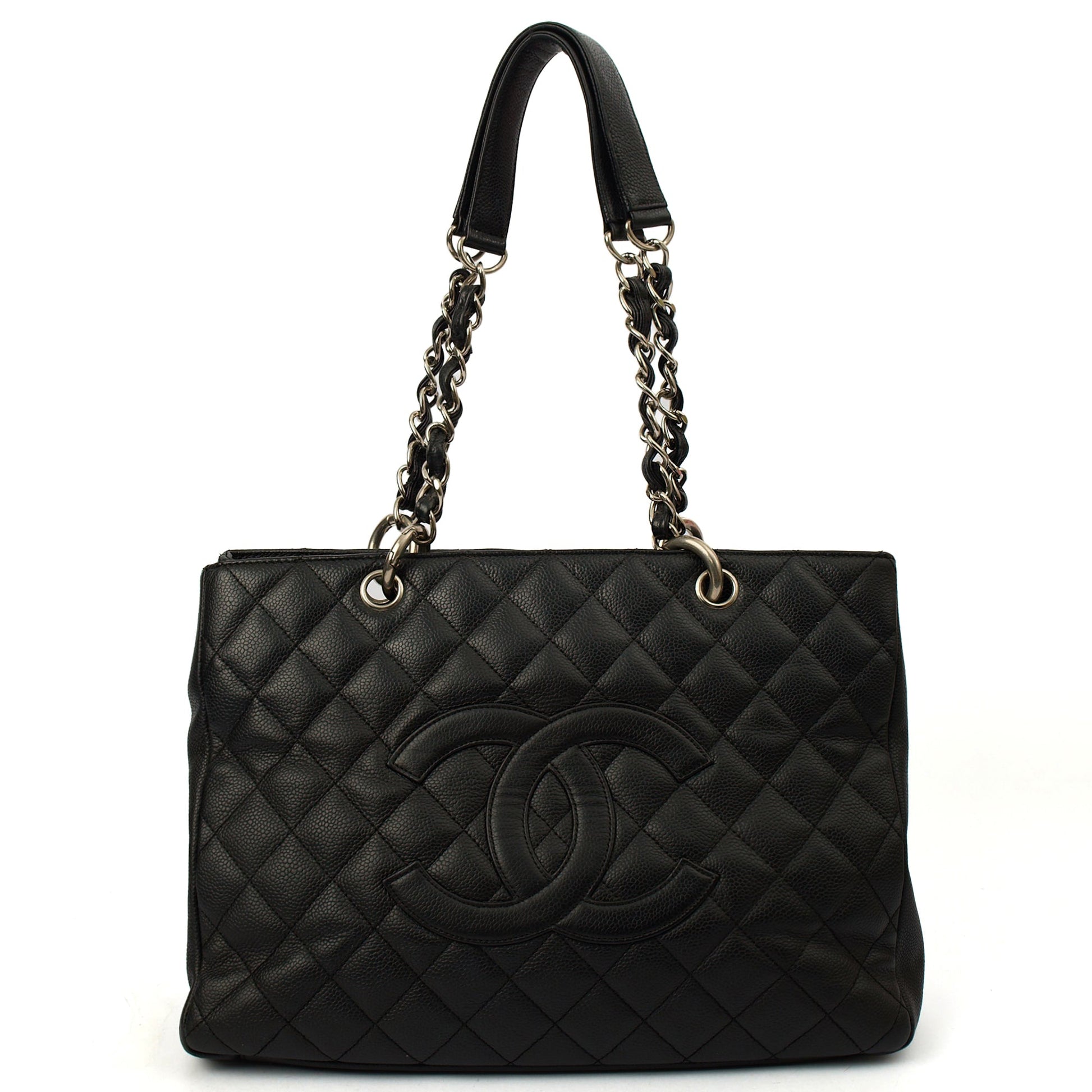 Chanel Tote Grand Shopping Tote in Black, Caviar Leather — Alternate View 17
