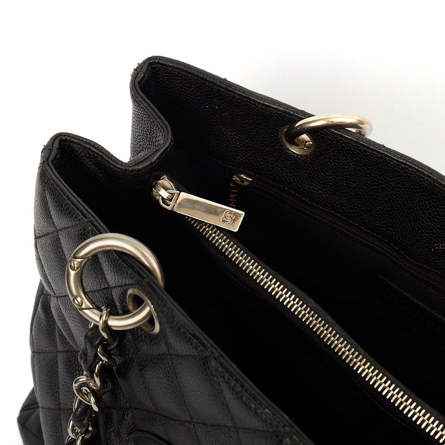 Chanel Tote Grand Shopping Tote in Black, Caviar Leather — Alternate View 24