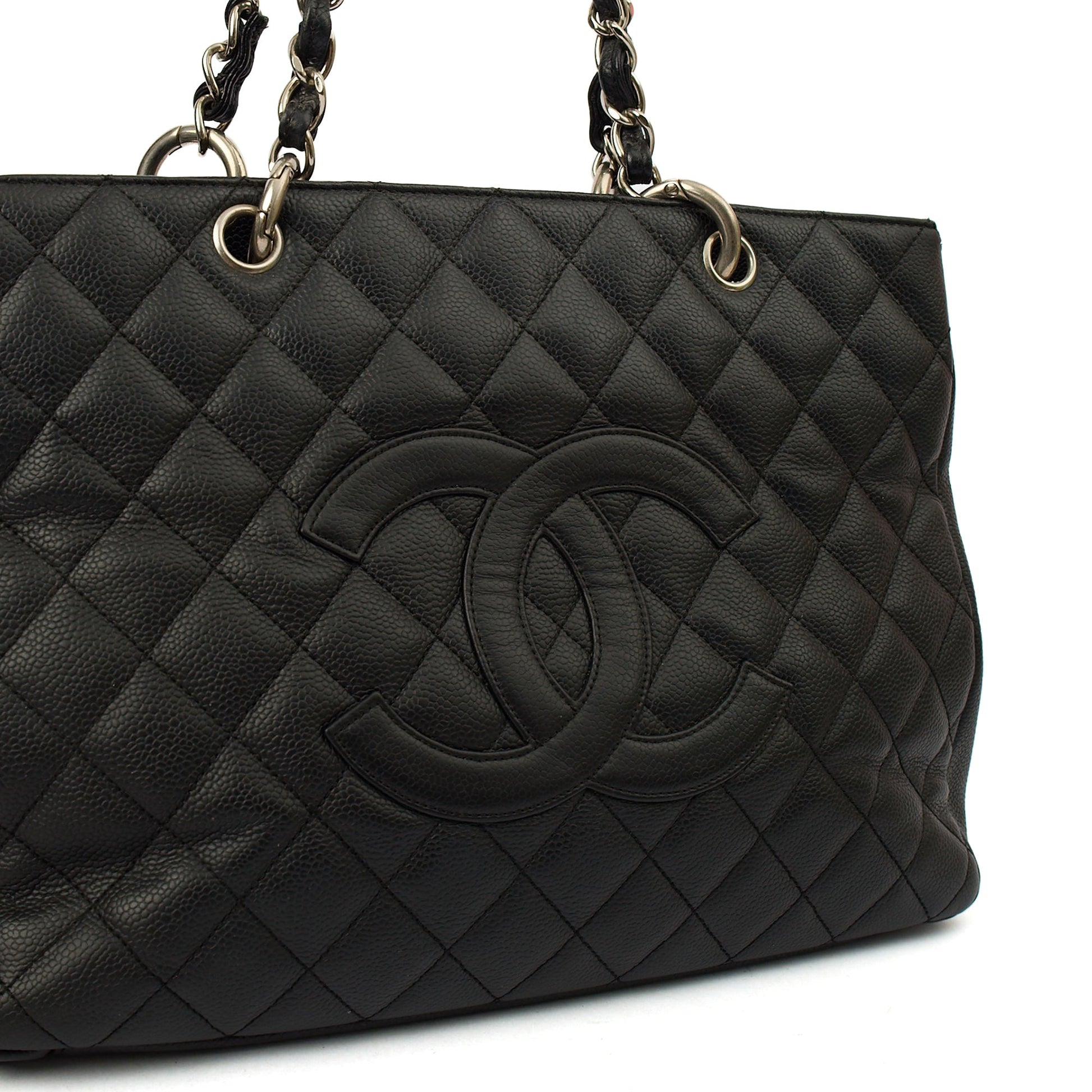 Chanel Tote Grand Shopping Tote in Black, Caviar Leather — Alternate View 10