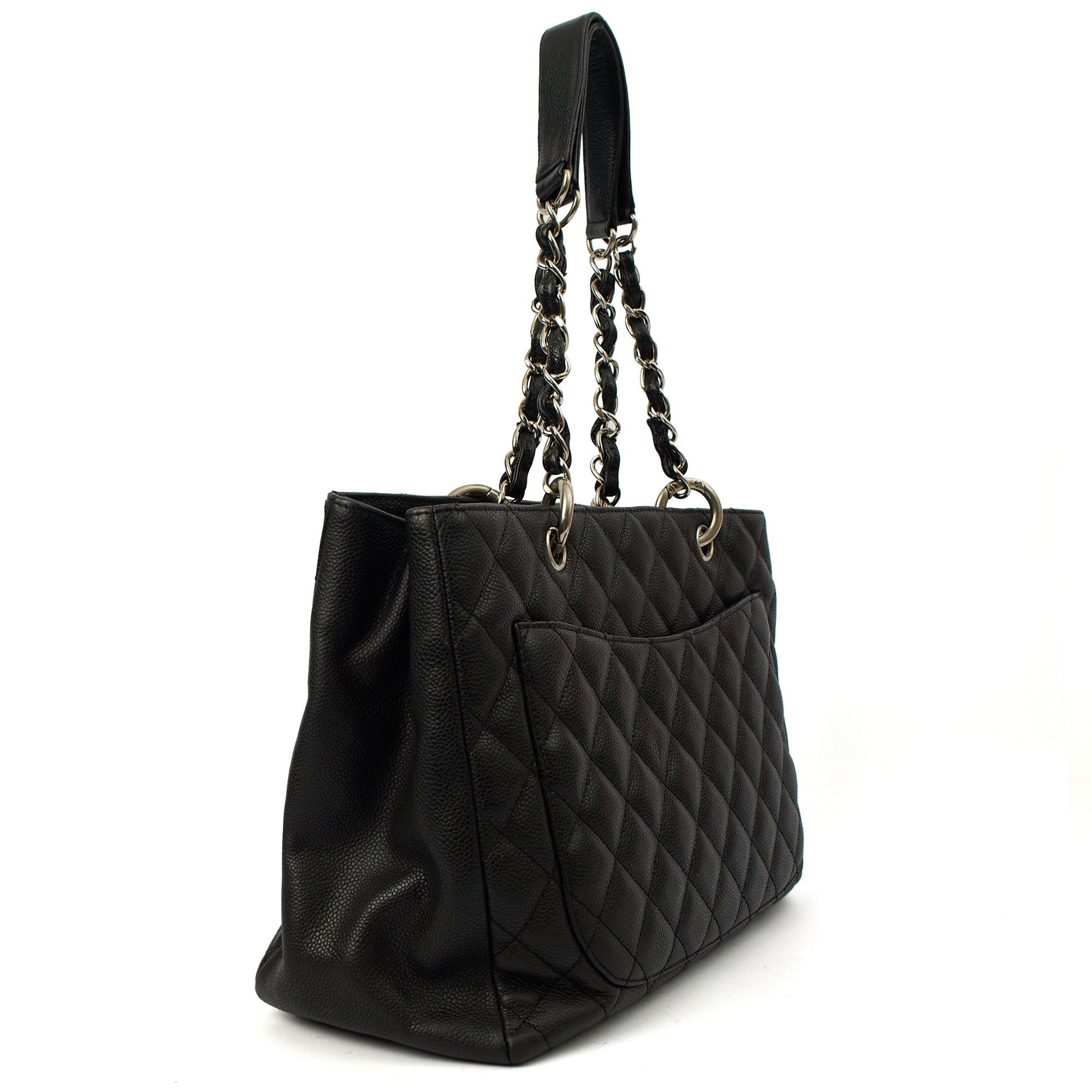 Chanel Tote Grand Shopping Tote in Black, Caviar Leather — Alternate View 19