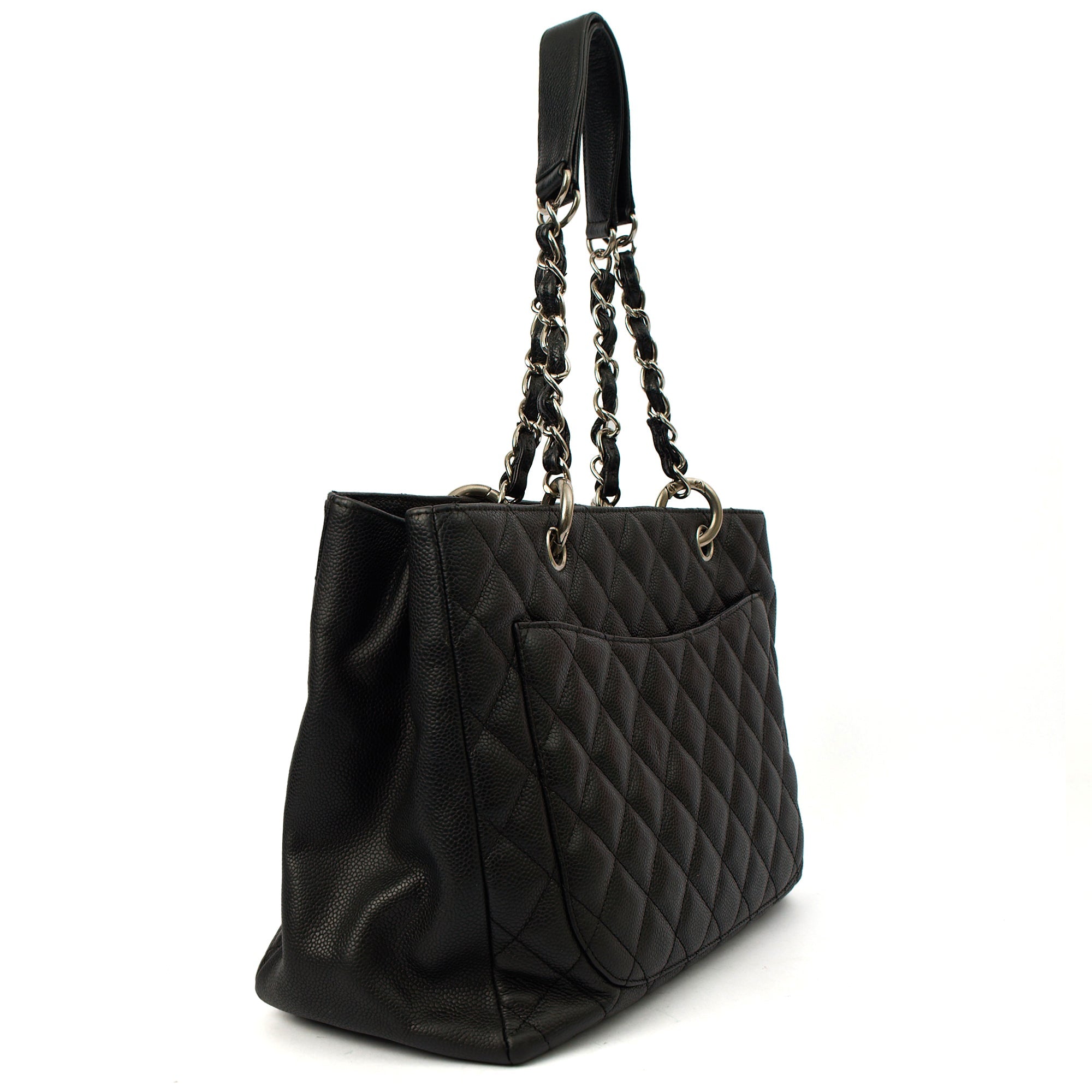 Chanel Tote Grand Shopping Tote in Black, Caviar Leather — Alternate View 19
