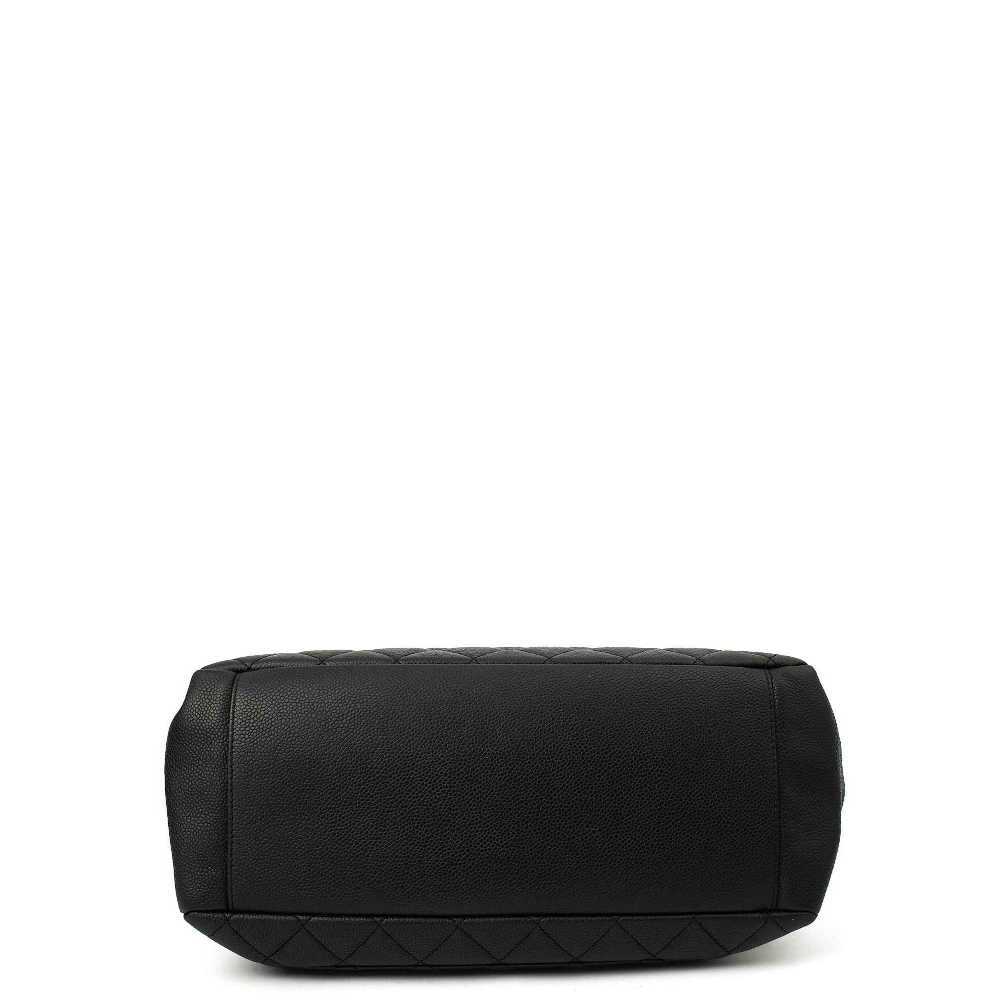 Chanel Tote Grand Shopping Tote in Black, Caviar Leather — Detail View