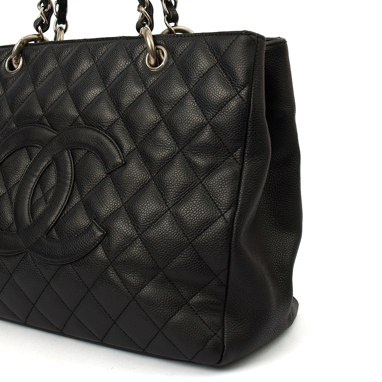 Chanel Tote Grand Shopping Tote in Black, Caviar Leather — Alternate View 7