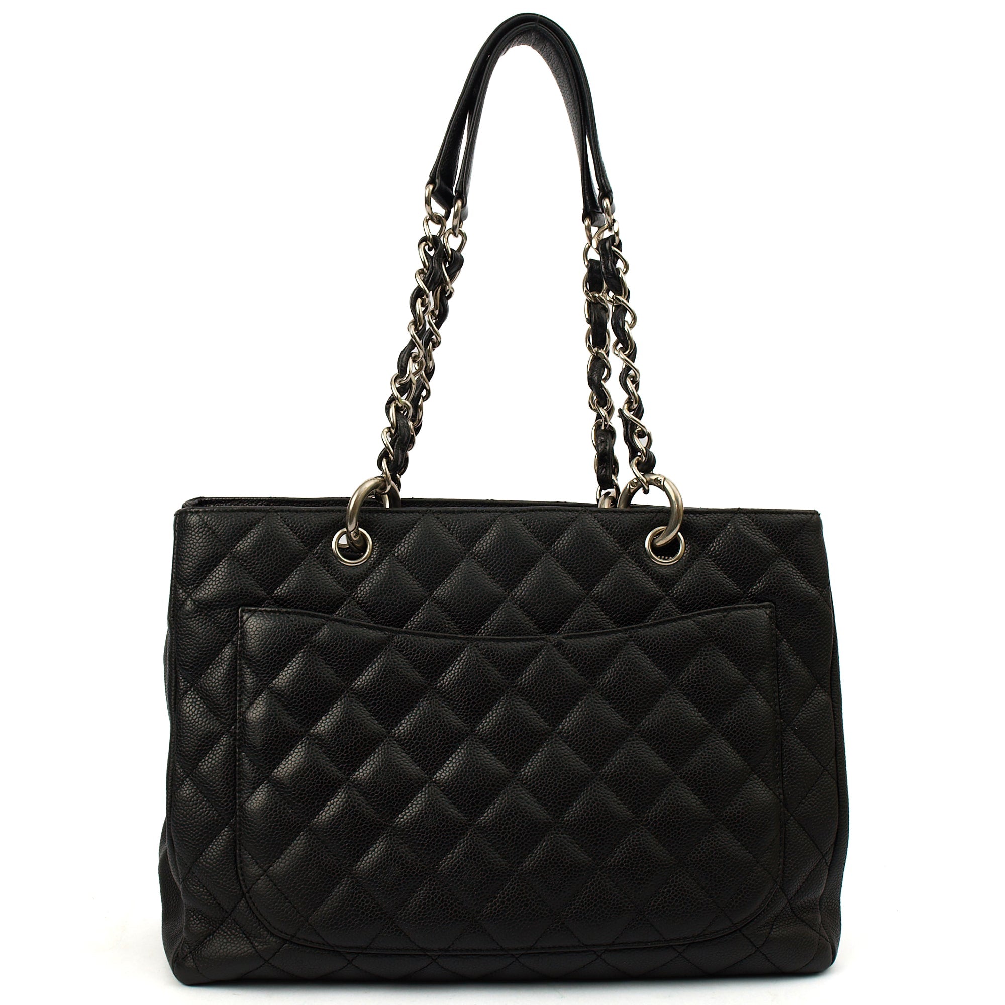 Chanel Tote Grand Shopping Tote in Black, Caviar Leather — Alternate View 12