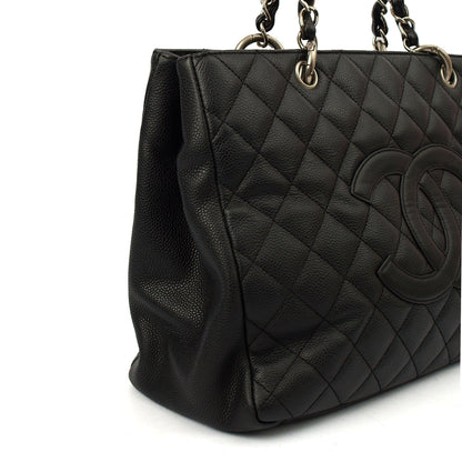 Chanel Tote Grand Shopping Tote in Black, Caviar Leather — Lifestyle View