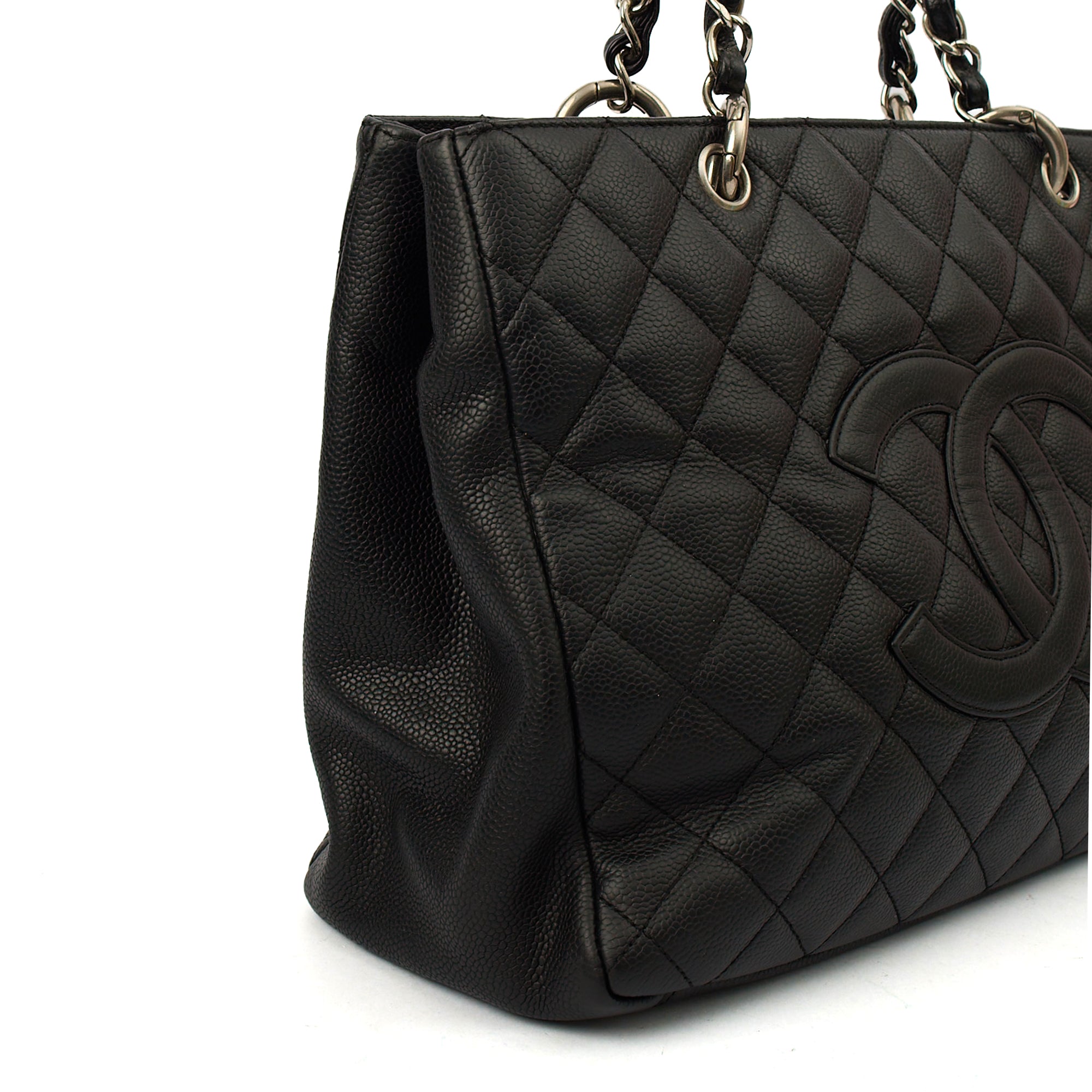 Chanel Tote Grand Shopping Tote in Black, Caviar Leather — Alternate View 14
