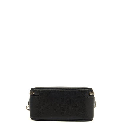 Prada Cross Body Brique - Small in Black, Saffiano Leather — Top View