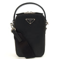 Prada Cross Body Brique - Small in Black, Saffiano Leather — Front View