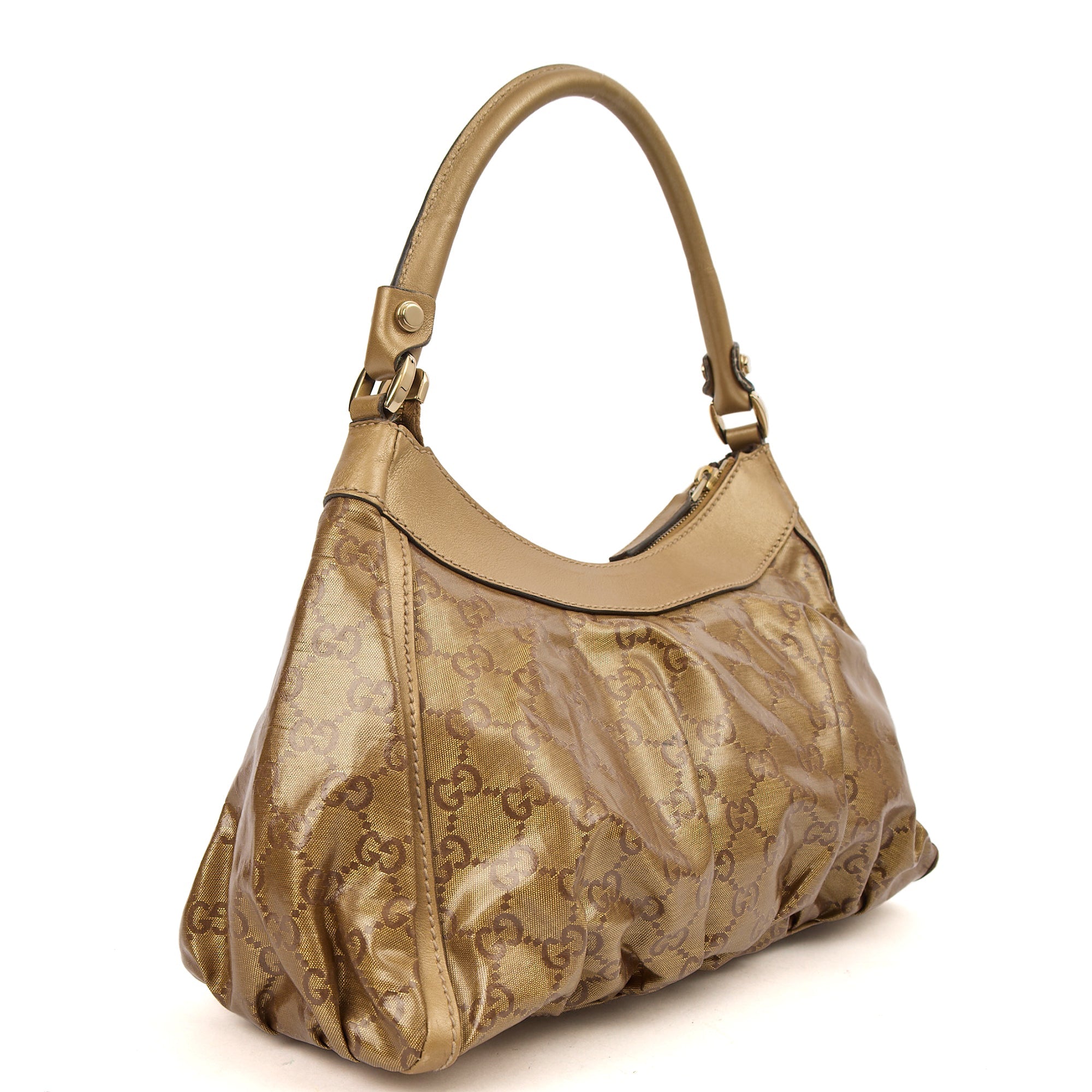 Gucci Shoulder Bag Abbey D-Ring Shoulder Bag in Metallic, Leather — Top View
