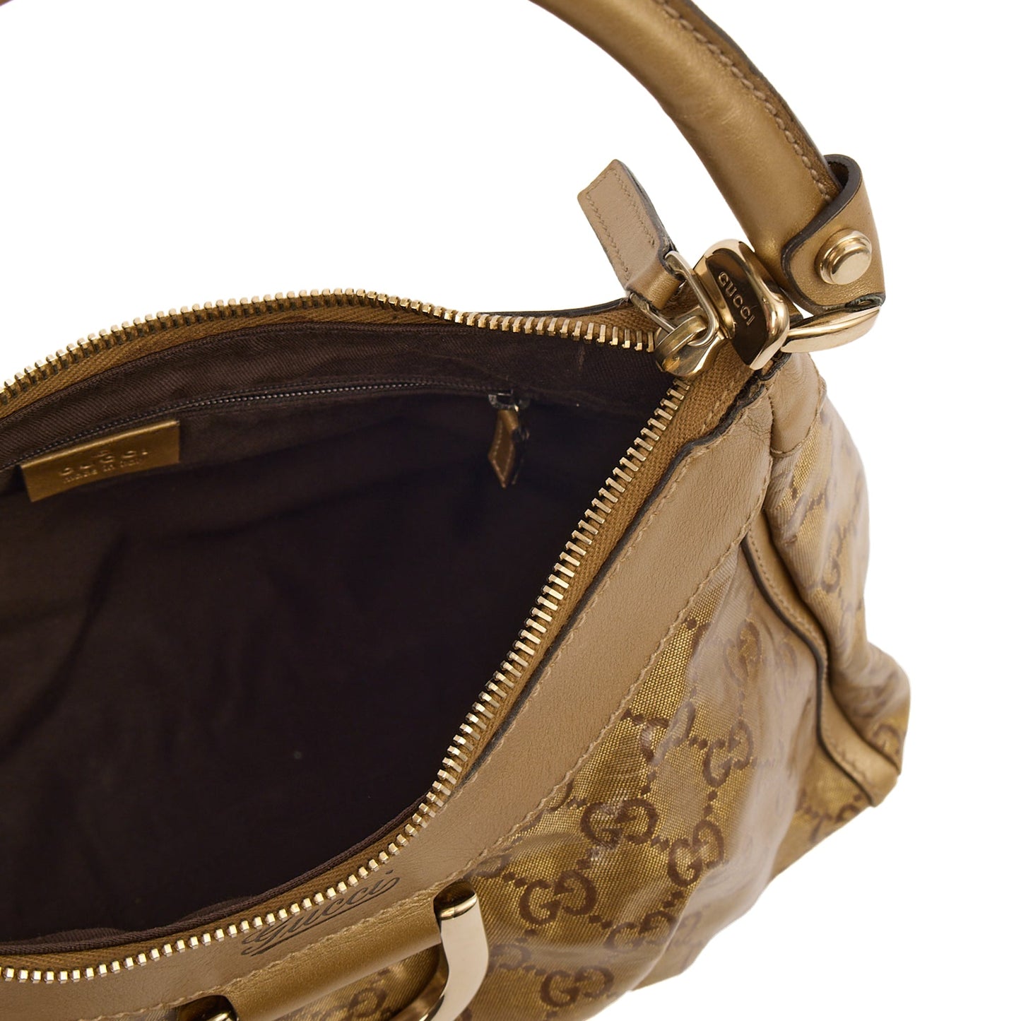 Gucci Shoulder Bag Abbey D-Ring Shoulder Bag in Metallic, Leather — Lifestyle View