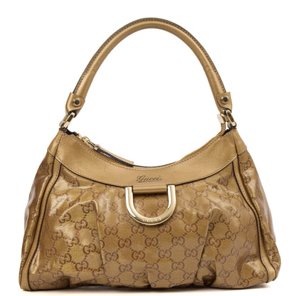 Gucci Shoulder Bag Abbey D-Ring Shoulder Bag in Metallic, Leather — Front View
