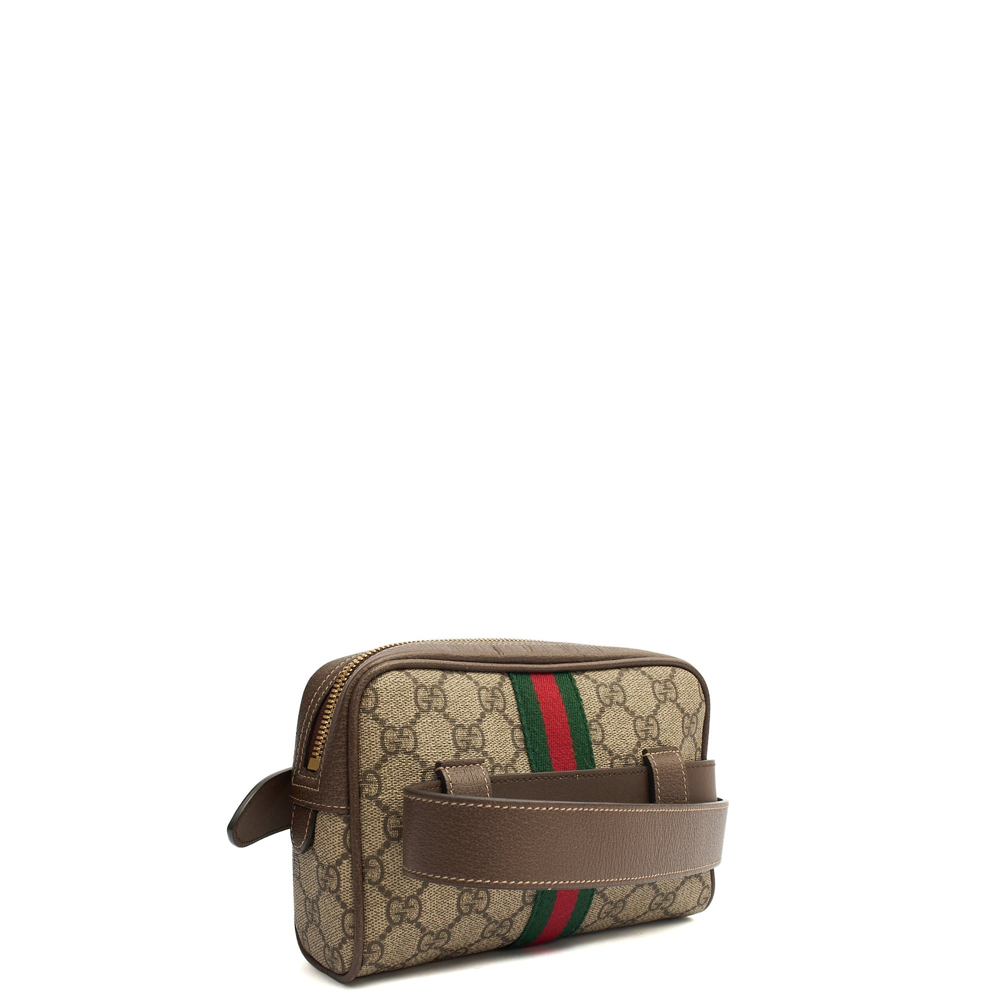 Gucci Cross Body Belt Bag in GG Supreme, Leather — Side View