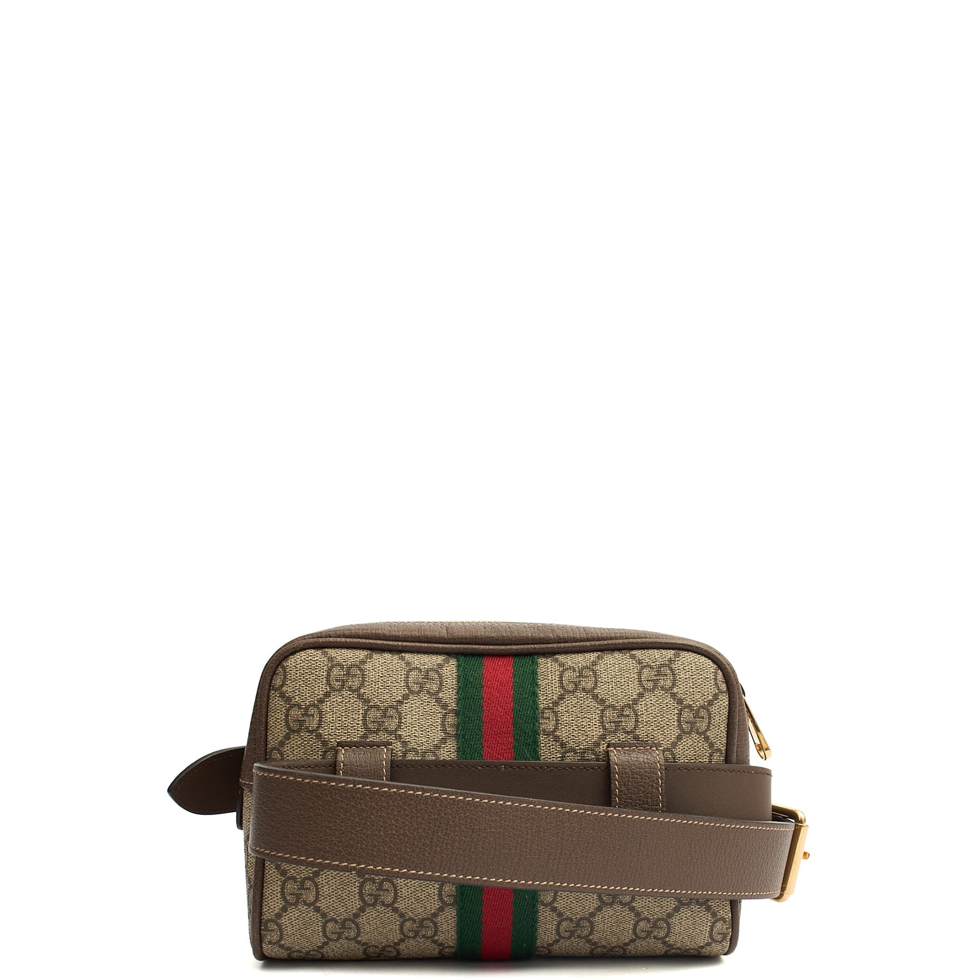 Gucci Cross Body Belt Bag in GG Supreme, Leather — Back View