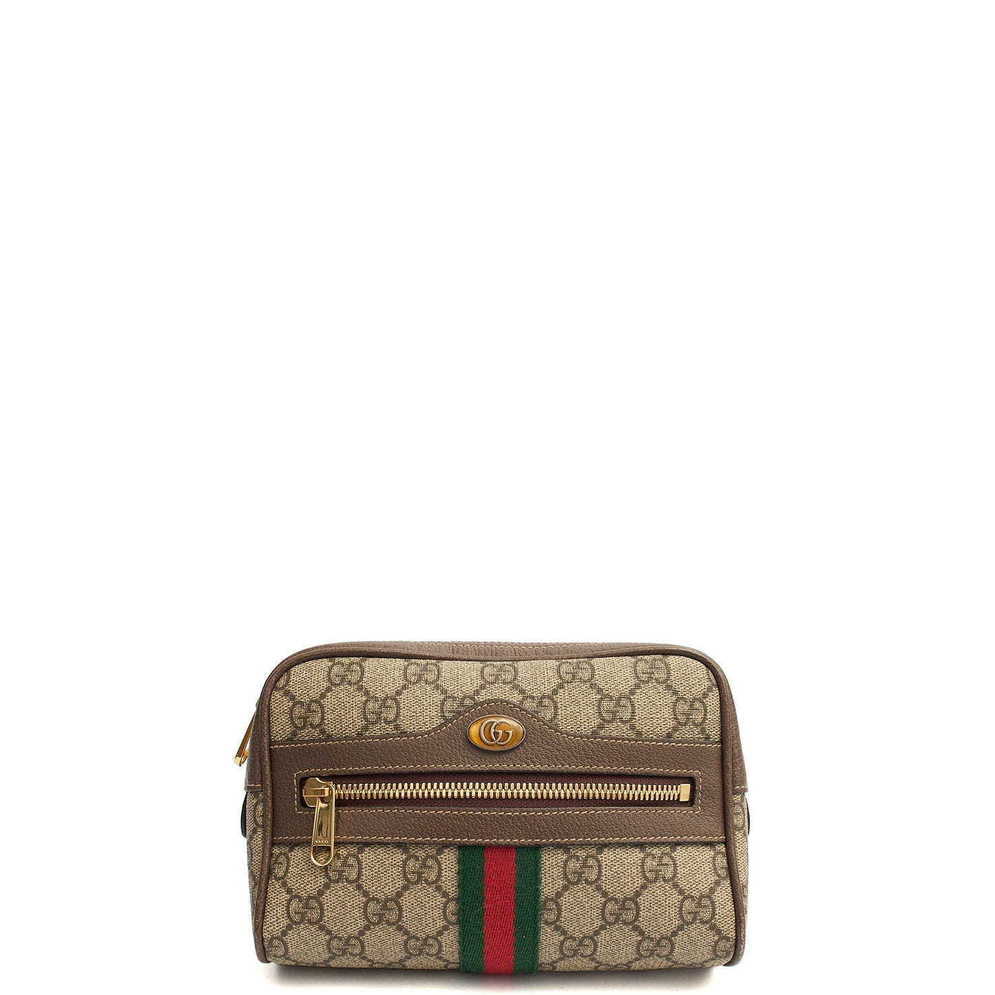 Gucci Cross Body Belt Bag in GG Supreme, Leather — Front View