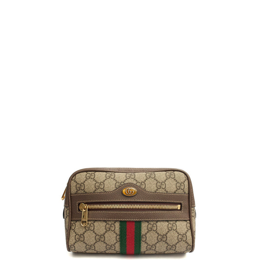 Gucci Cross Body Belt Bag in GG Supreme, Leather — Front View