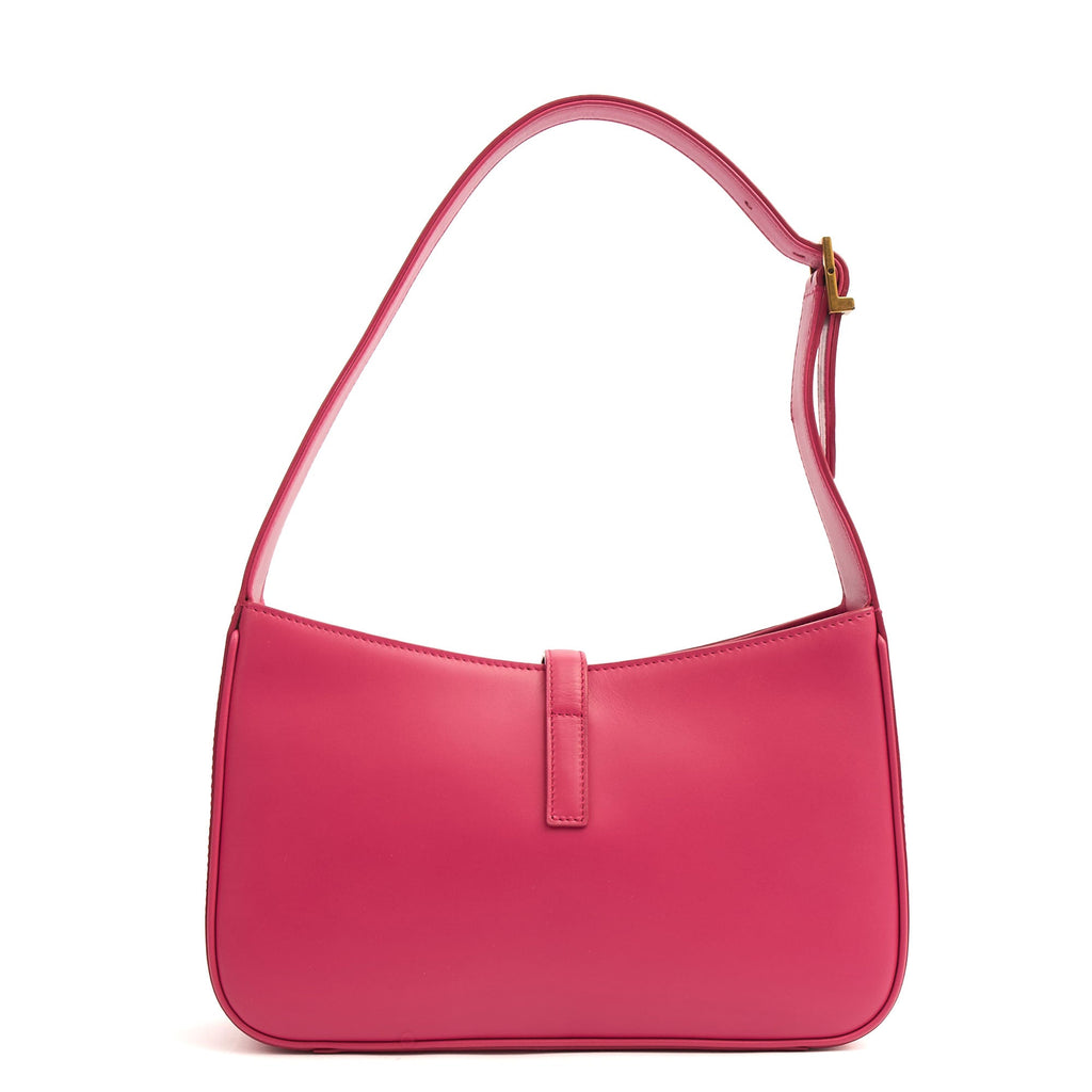 Saint Laurent Shoulder Bag Le 5 À 7 Hobo in Pink, Calfskin Leather — Back View