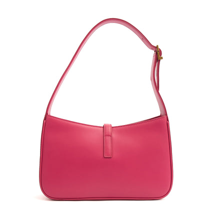 Saint Laurent Shoulder Bag Le 5 À 7 Hobo in Pink, Calfskin Leather — Back View