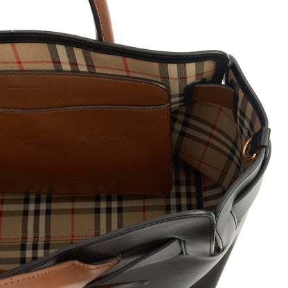 Burberry Tote Belt Bag - Medium in Black, Leather — Detail View