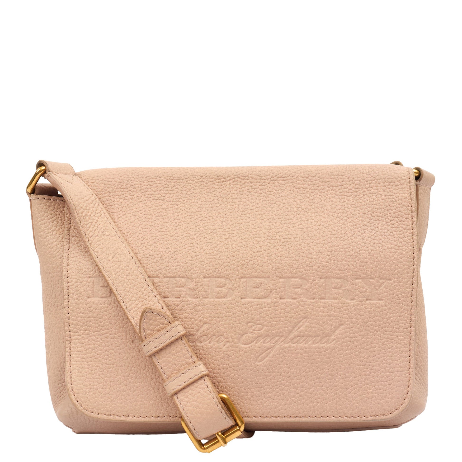 Burberry Satchel Shoulder Bag in Pink, Leather — Front View