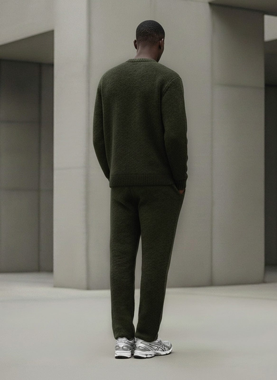 Cardair CD Logo Knit Sweater - Olive — S — Back View