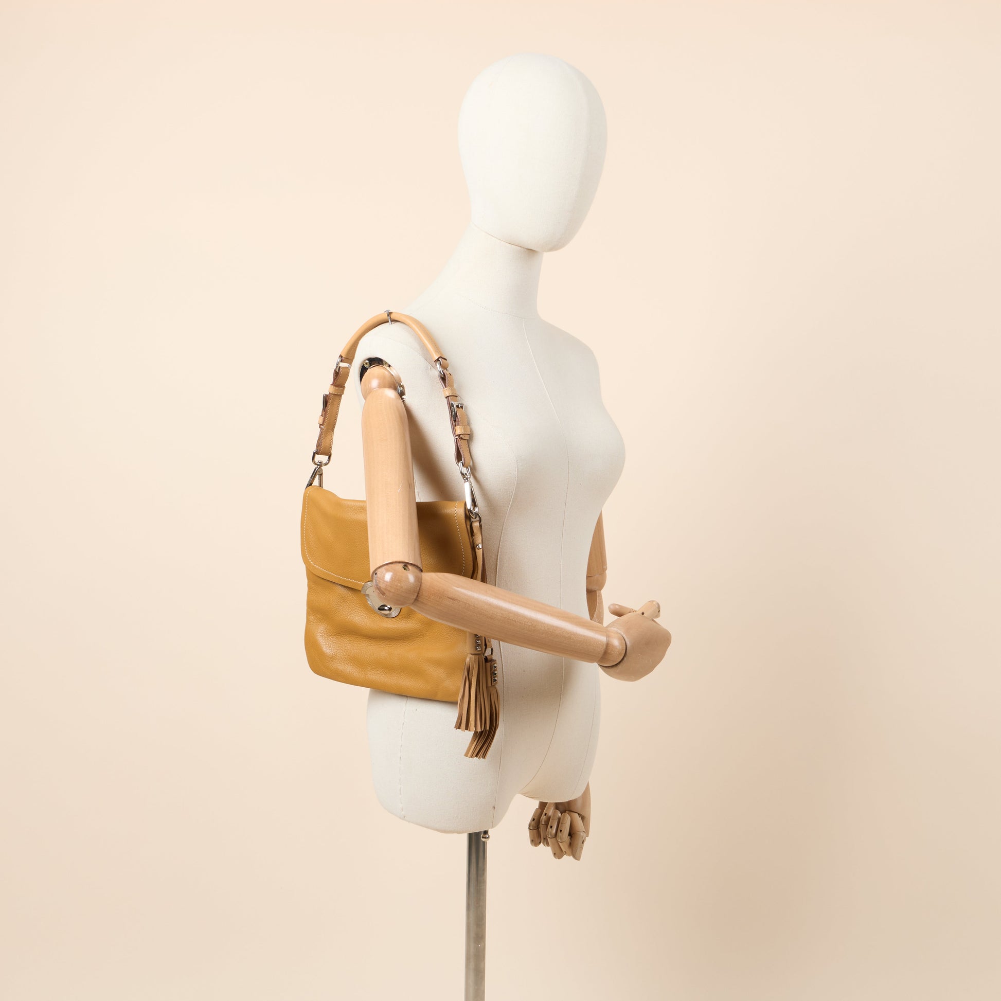 Prada Tote Tote in Cognac, Calfskin — Side View