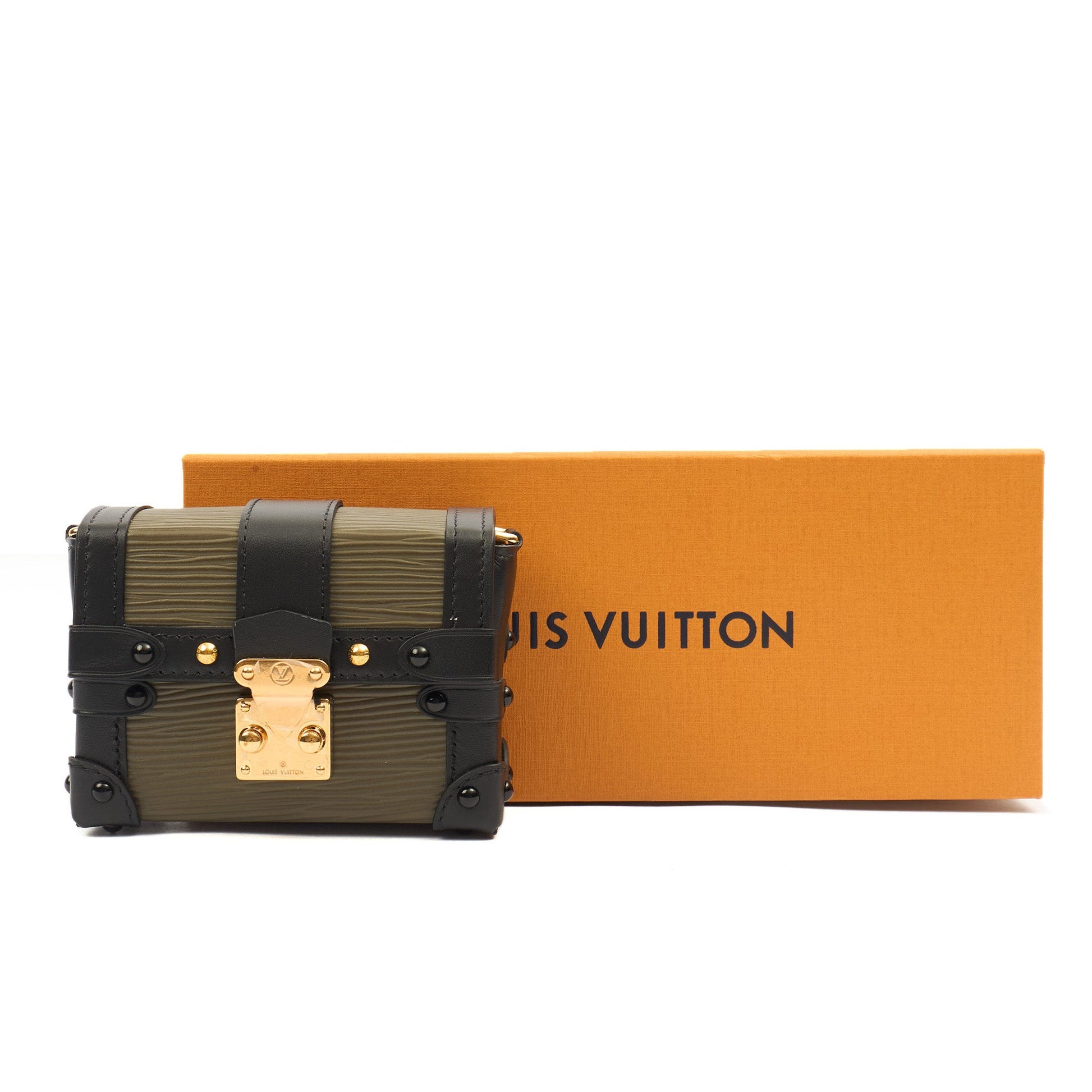 Louis Vuitton Mini Bag Petite Malle Chain in Green, Epi Leather — Side View