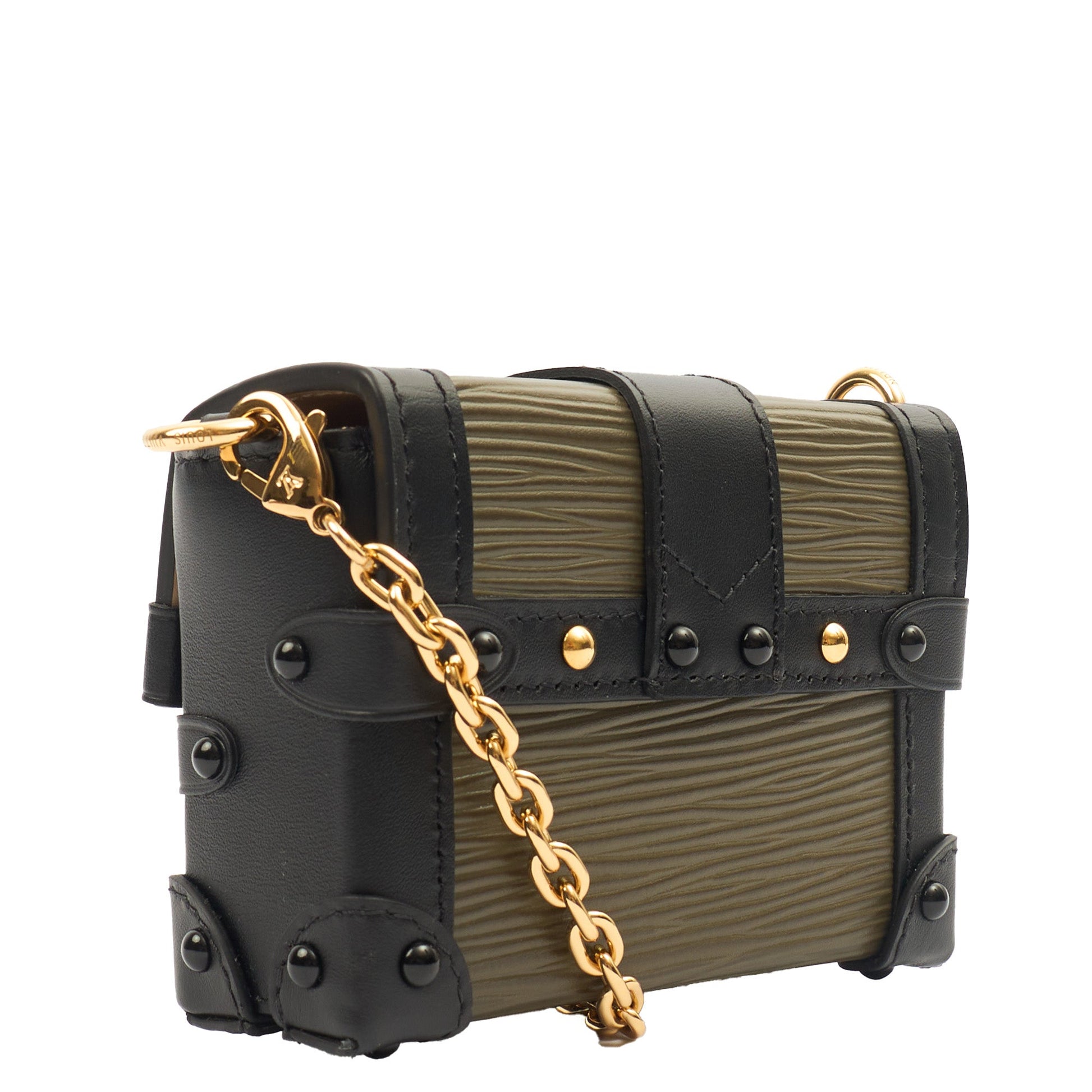 Louis Vuitton Mini Bag Petite Malle Chain in Green, Epi Leather — Back View