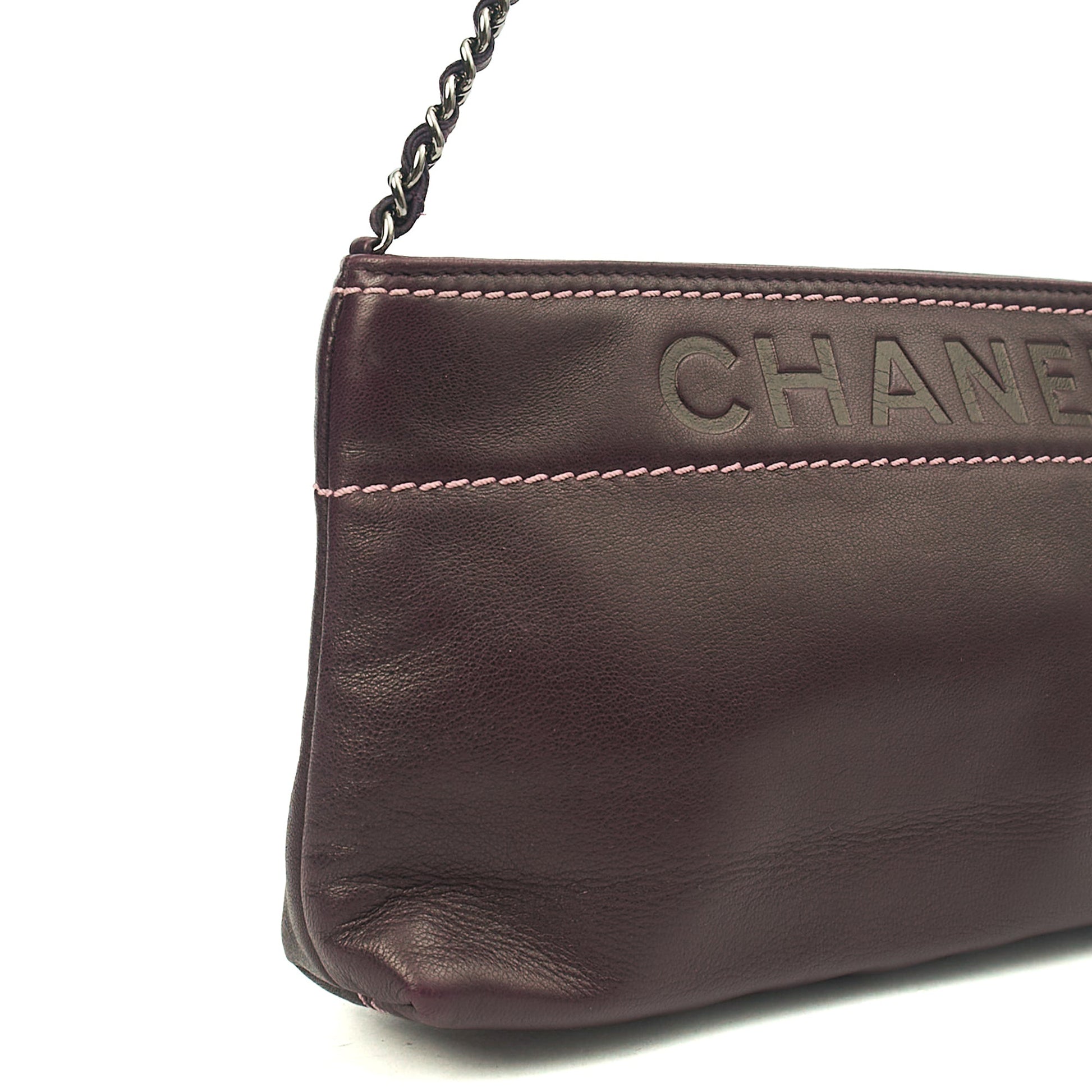 Chanel Mini Bag Vintage Shoulder Bag in Purple, Lambskin Leather — Alternate View 15