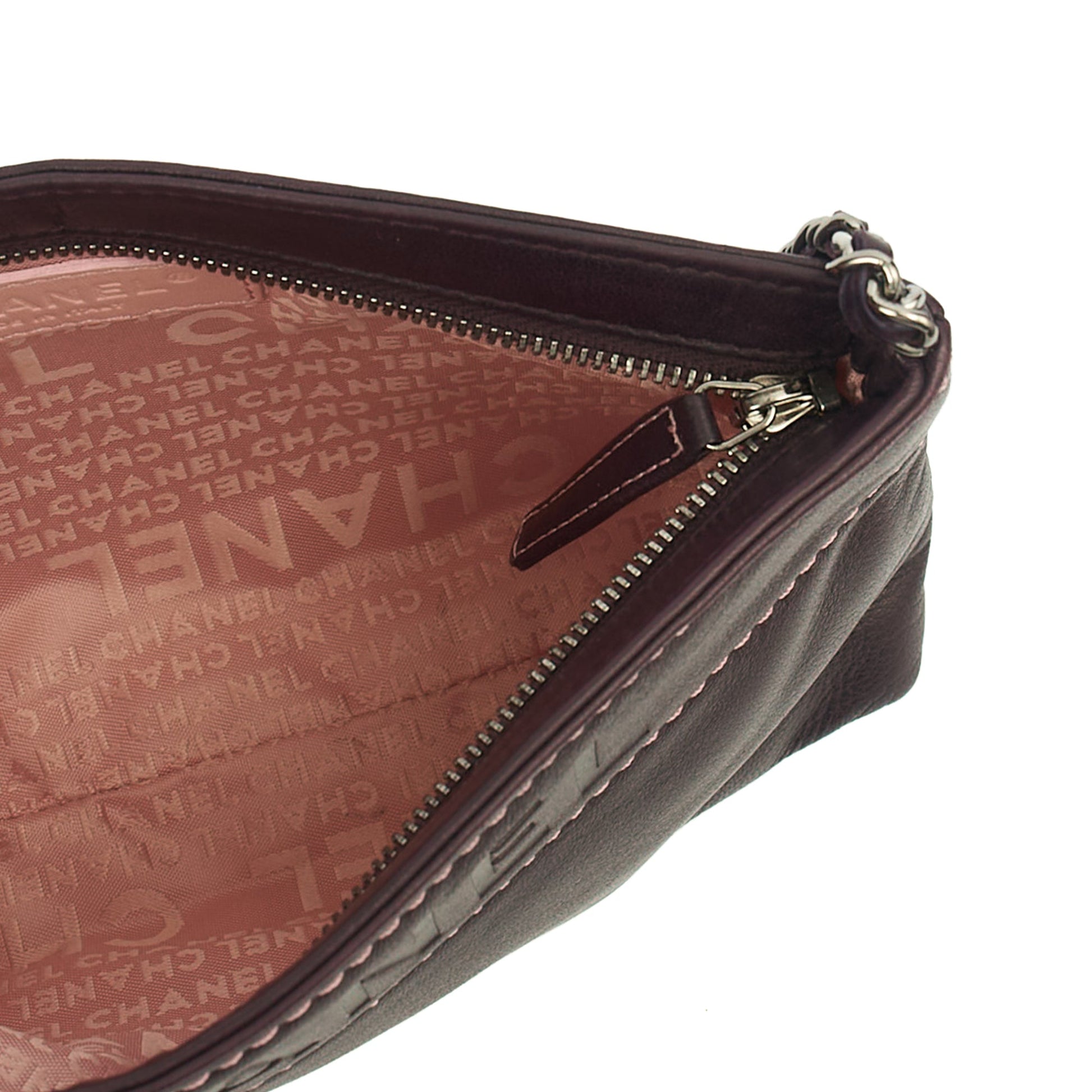 Chanel Mini Bag Vintage Shoulder Bag in Purple, Lambskin Leather — Alternate View 24