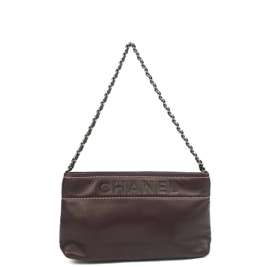 Chanel Mini Bag Vintage Shoulder Bag in Purple, Lambskin Leather — Front View