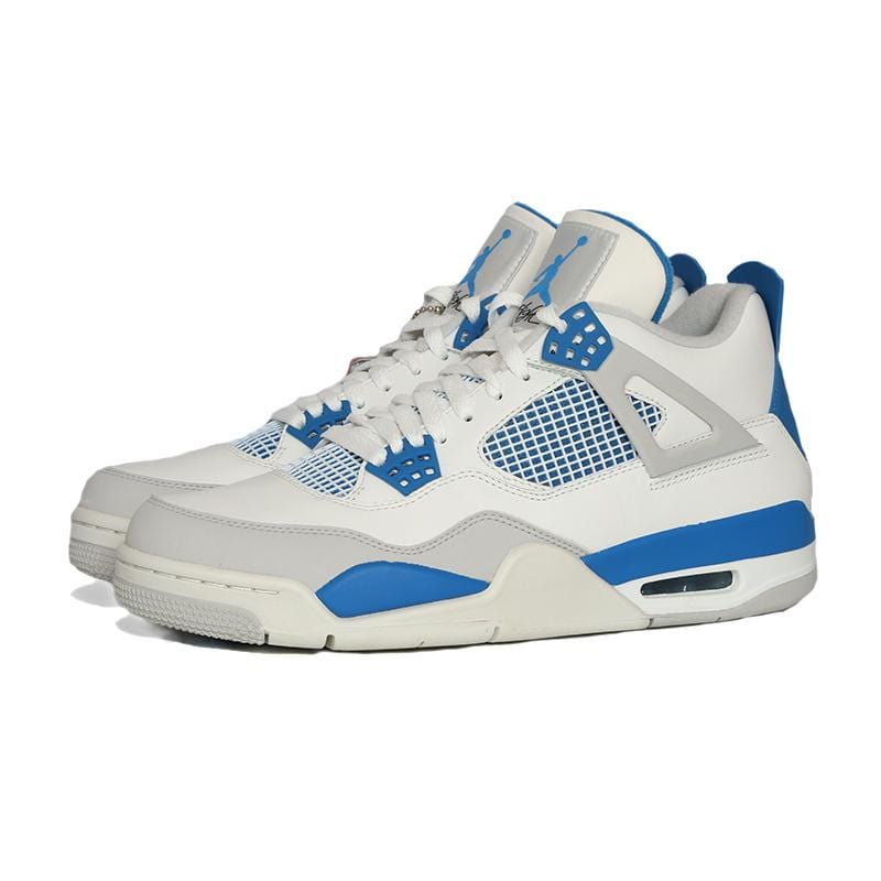 Air Jordan 4 Retro White & Military Blue — UK 3 | EU 35.5 | US 3.5 — Side View