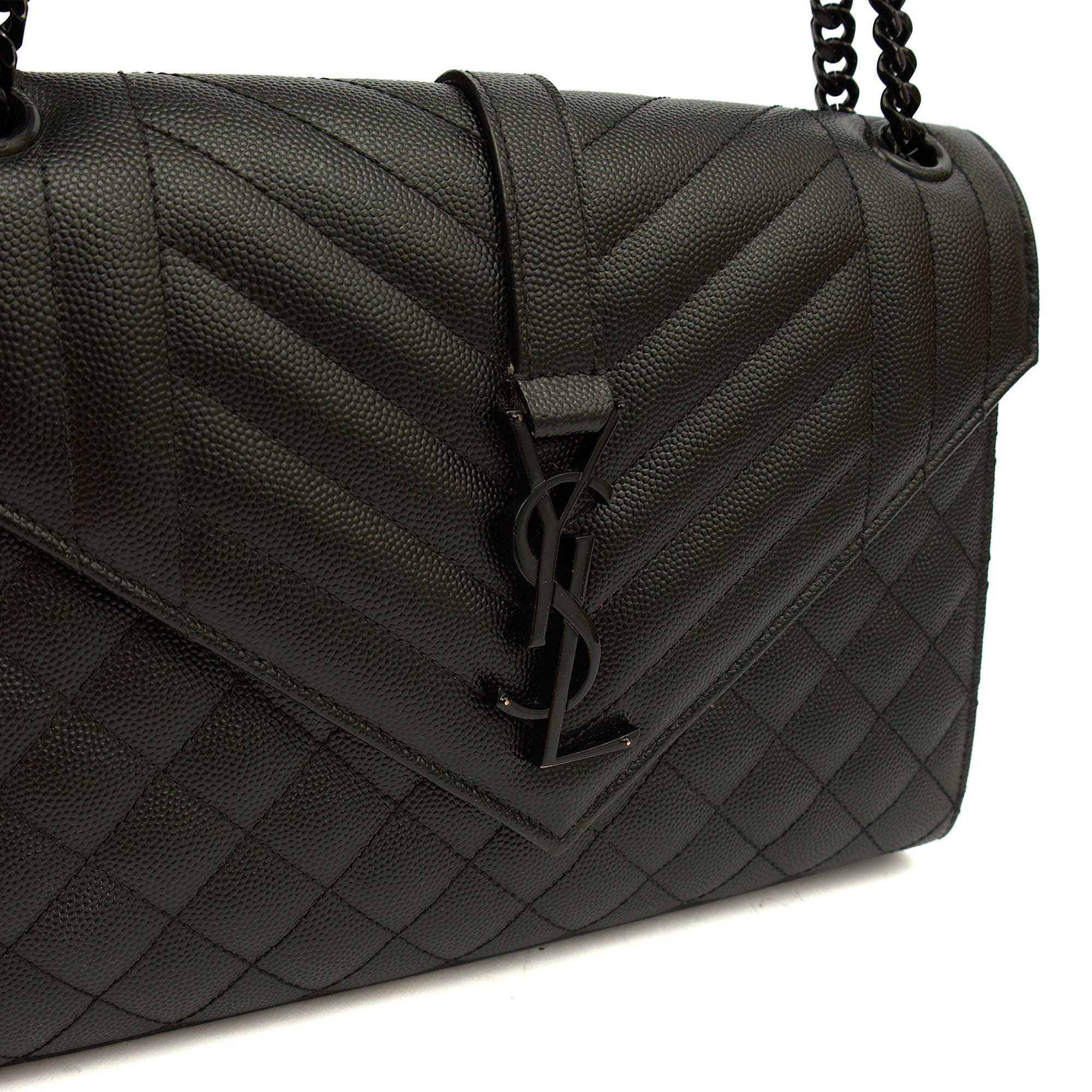 Saint Laurent Shoulder Bag Envelope - Medium in Black, Leather — Alternate View 13