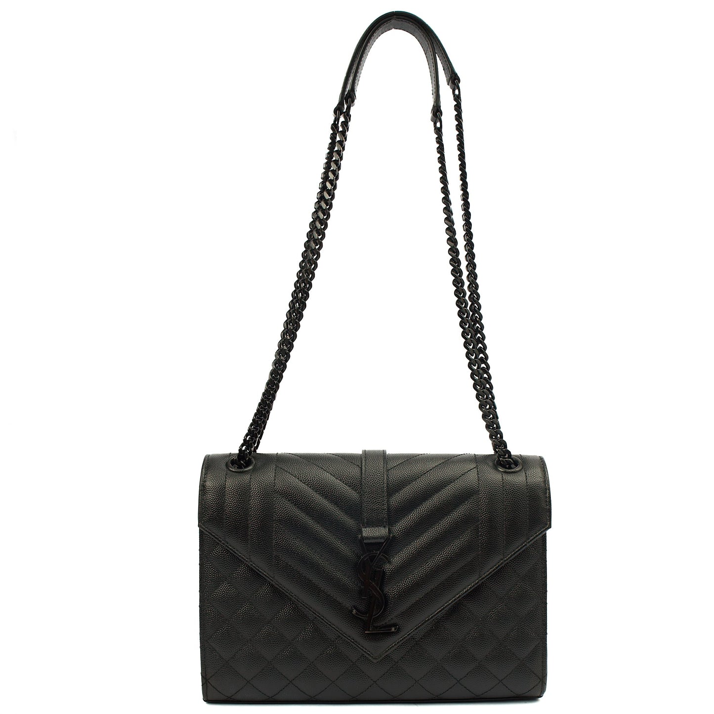Saint Laurent Shoulder Bag Envelope - Medium in Black, Leather — Alternate View 9