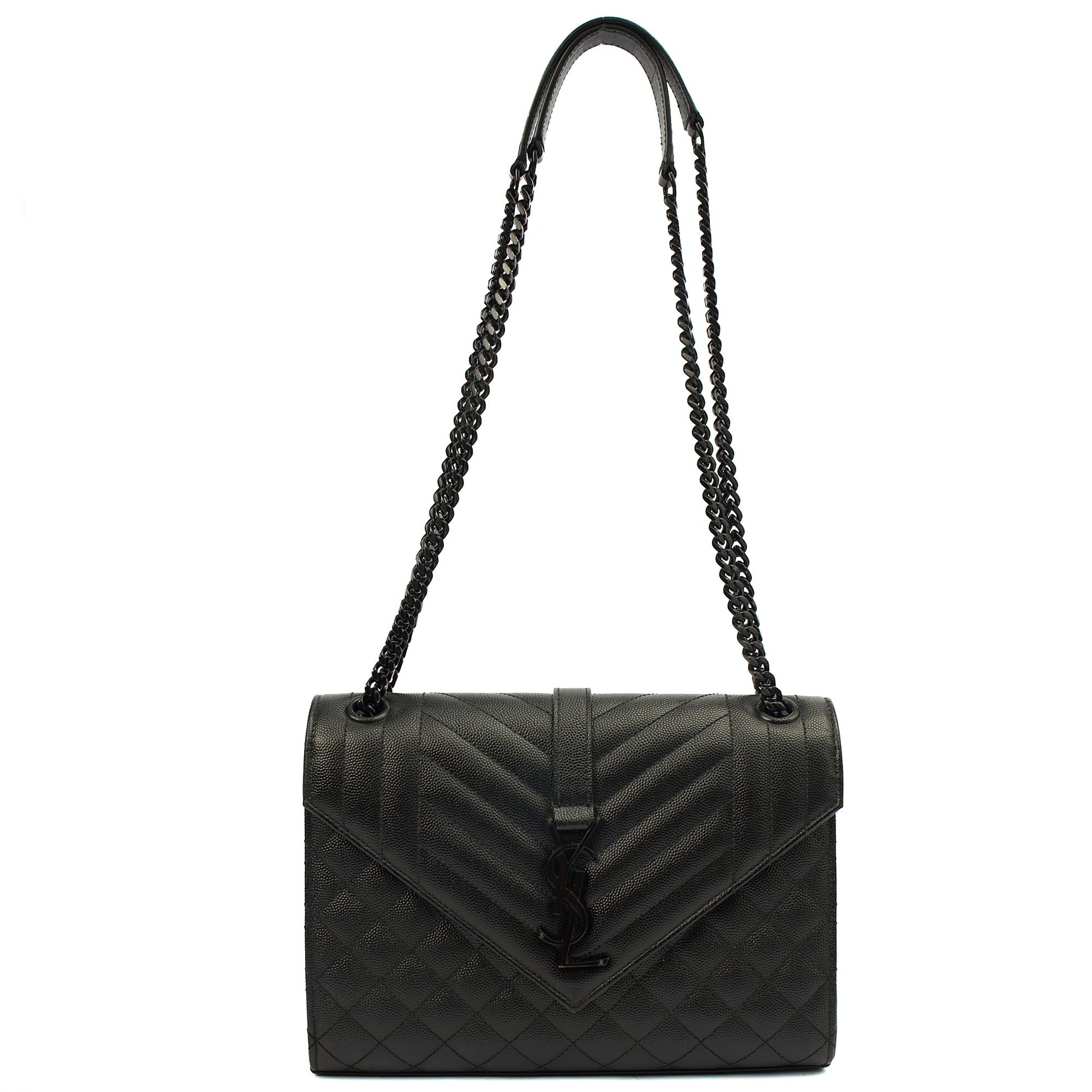 Saint Laurent Shoulder Bag Envelope - Medium in Black, Leather — Alternate View 9