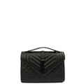 Saint Laurent Shoulder Bag Envelope - Medium in Black, Leather — Front View