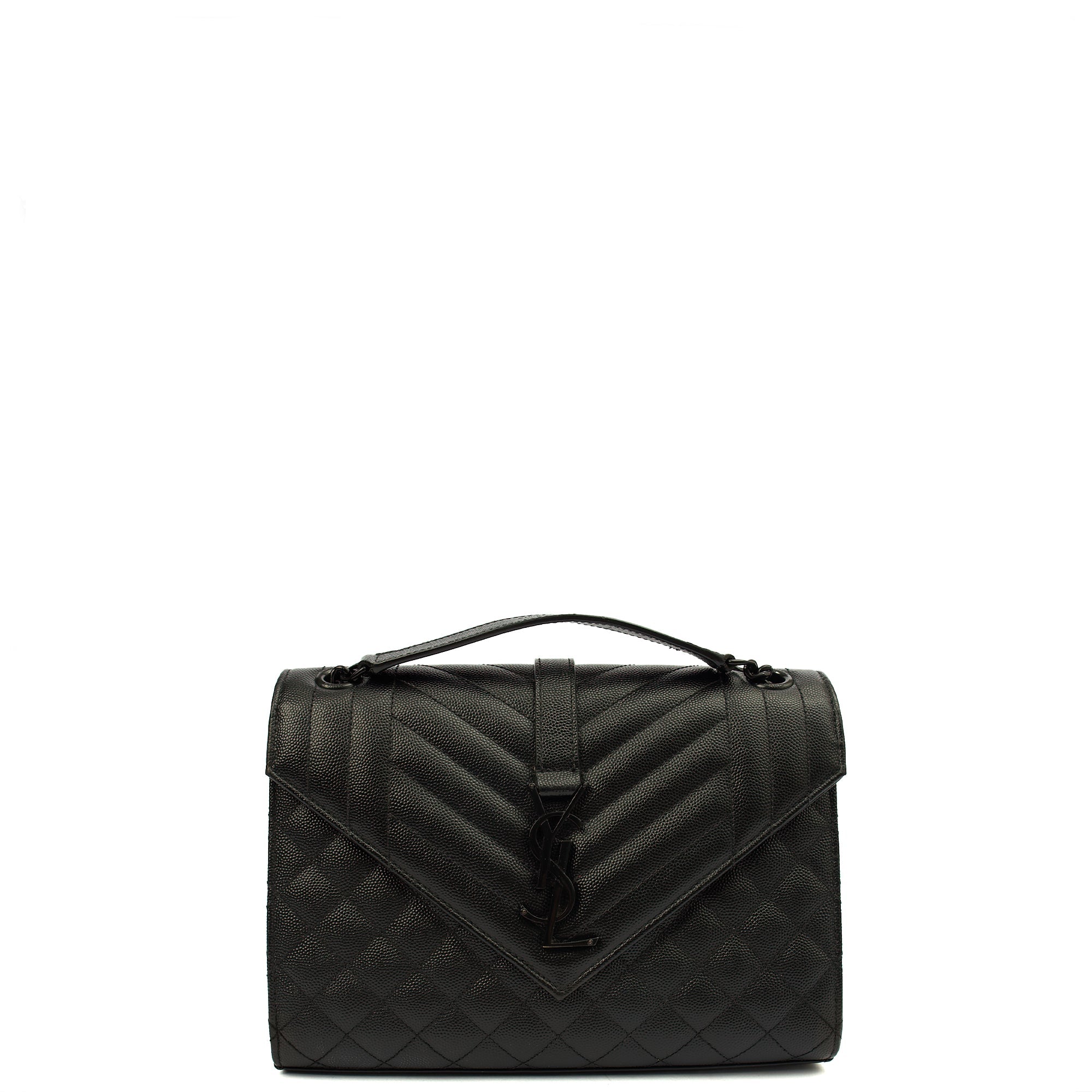 Saint Laurent Shoulder Bag Envelope - Medium in Black, Leather — Alternate View 8