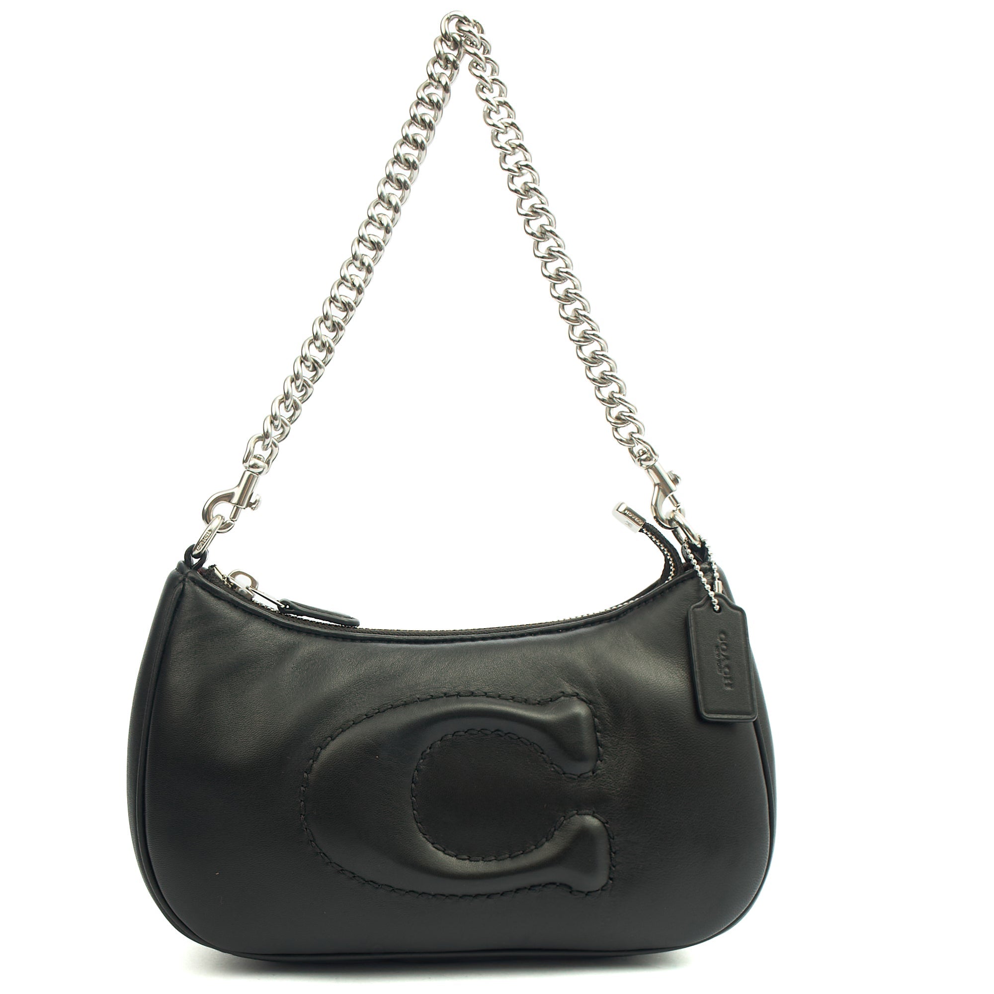 Coach Cross Body Teri Shoulder Bag in Black, Leather — Front View