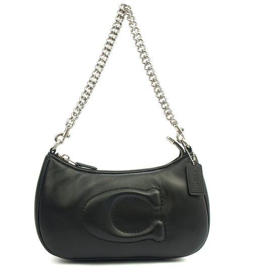 Coach Cross Body Teri Shoulder Bag in Black, Leather — Front View