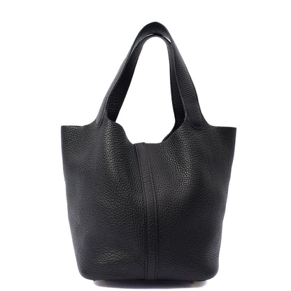 Hermes Picotin 22 in Black, Clemence Leather — Alternate View 14