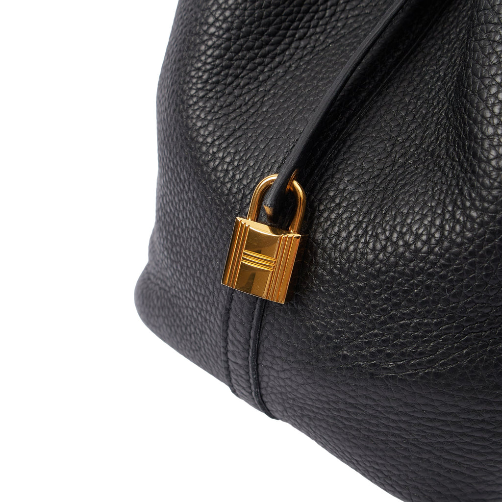 Hermes Picotin 22 in Black, Clemence Leather — Lifestyle View