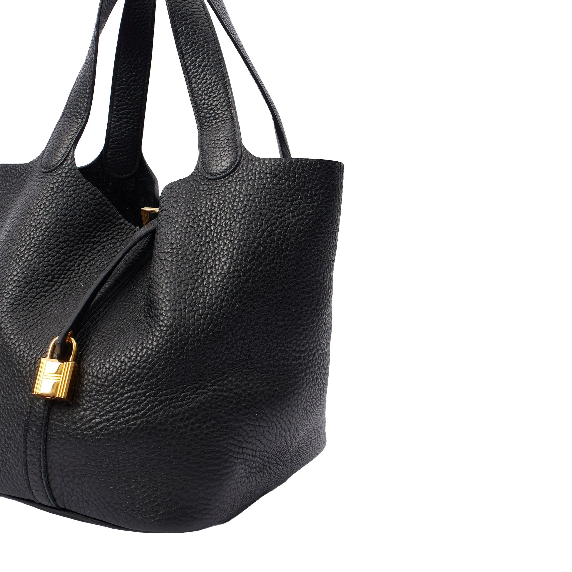 Hermes Picotin 22 in Black, Clemence Leather — Alternate View 7