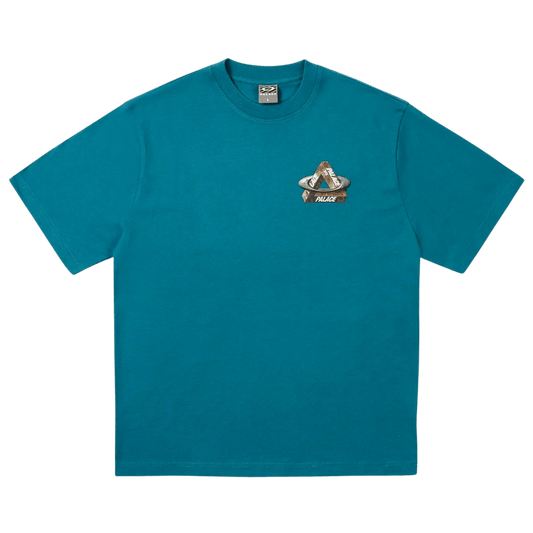 Palace x Oakley T-Shirt 'Petrol' — XXS — Front View