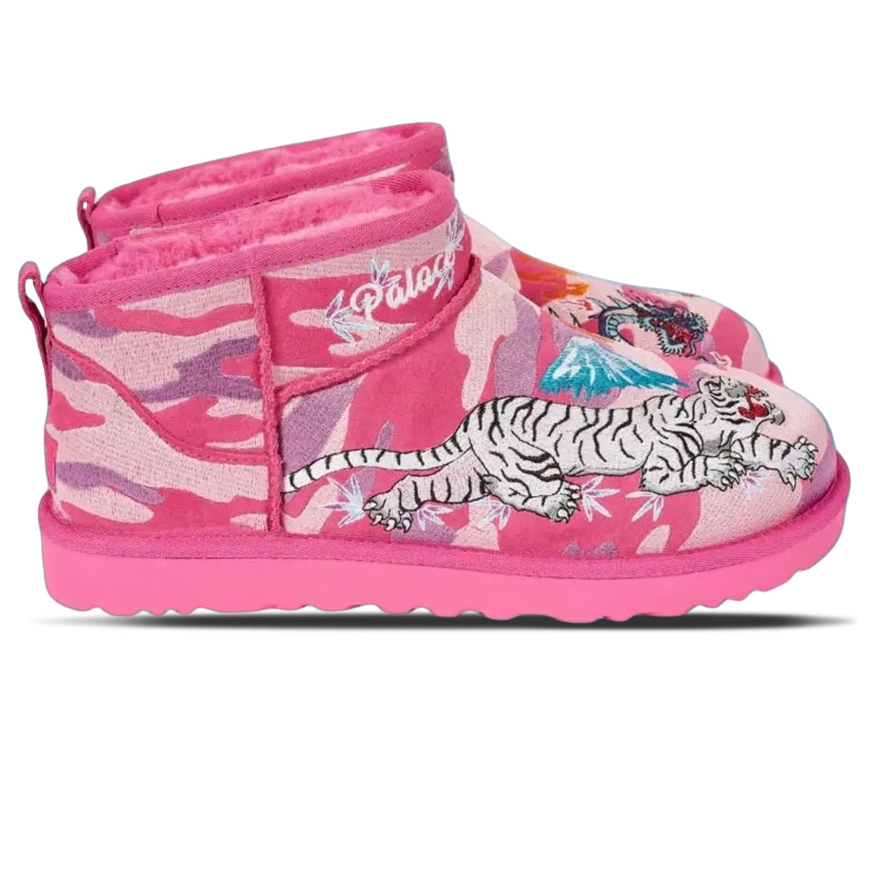Palace x UGG Mini Boot 'Pink Camo' — UK 1 — Side View